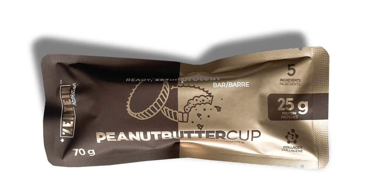 Barres protéinées à base de collagène (25g) - Peanut Buttercup - Zentein Nutrition